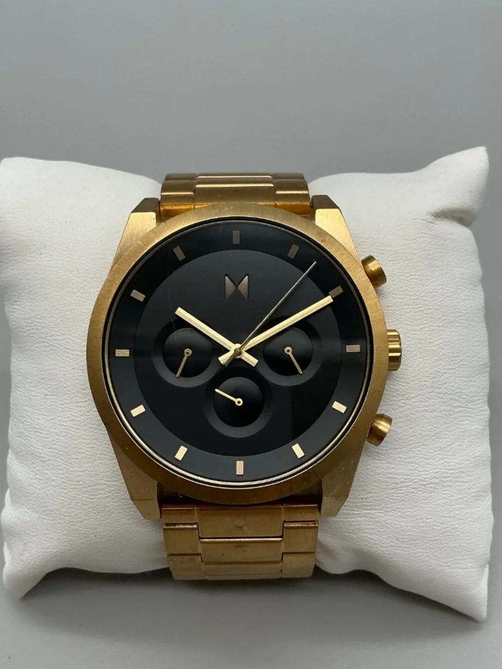 MVMT Element Atomic Gold Mens Watch 44mm Chronograph Gold Tone 7.5